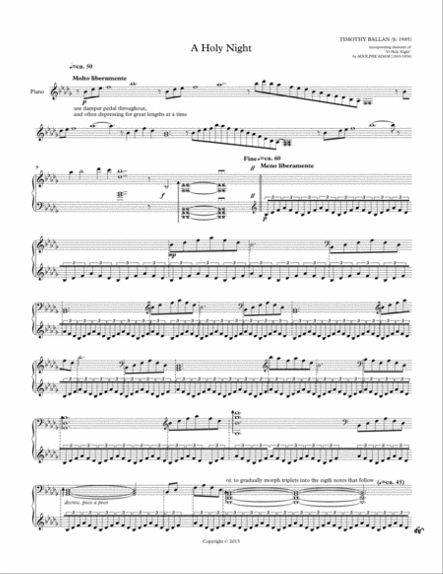 A Holy Night Piano Solo scores gallery preview page 1