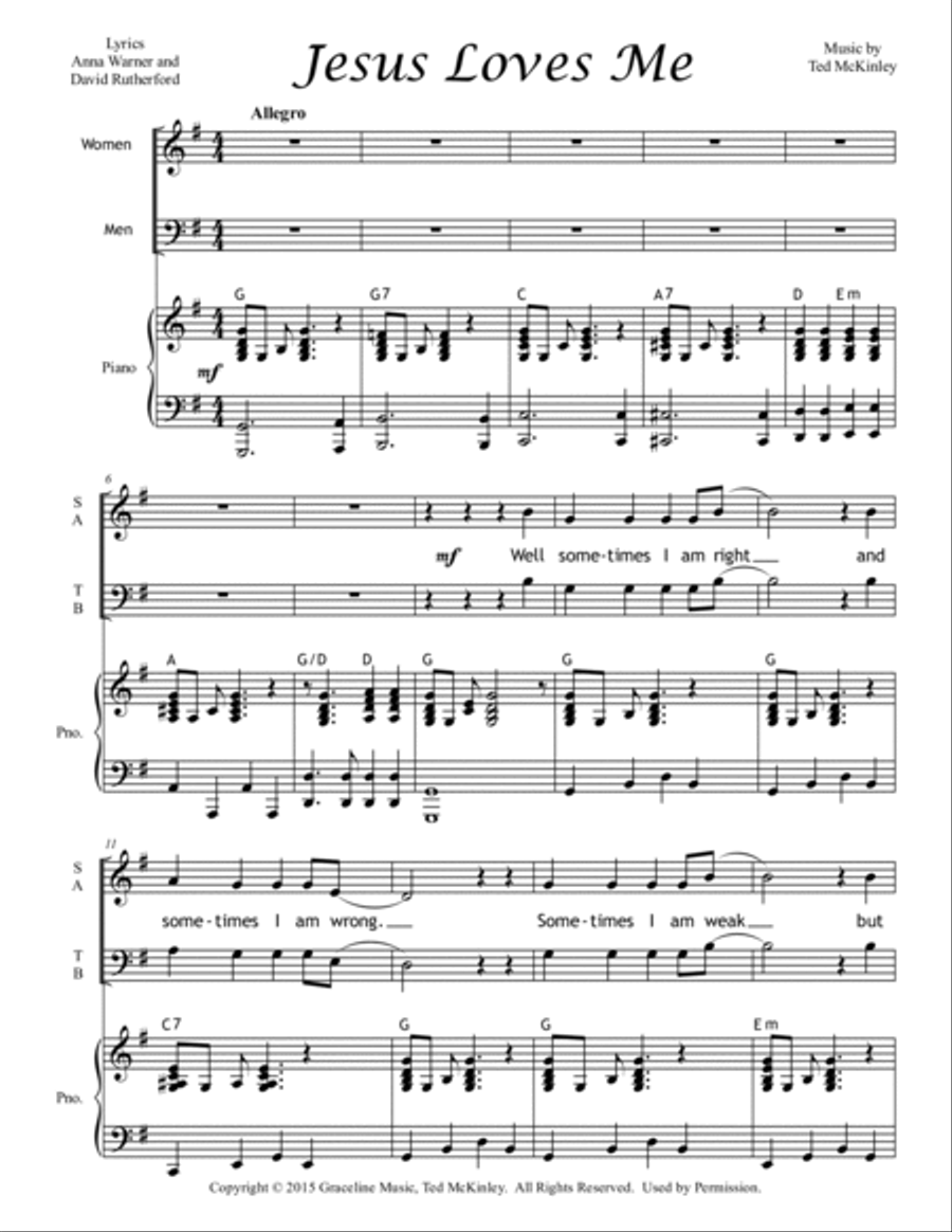 Jesus Loves Me 2 Part 3-Part scores gallery preview page 2