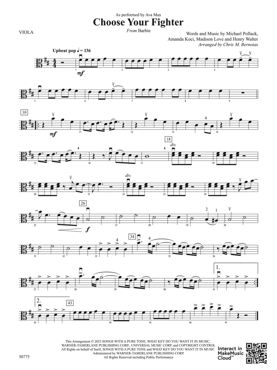 Choose Your Fighter: Viola String Orchestra scores gallery preview page 1