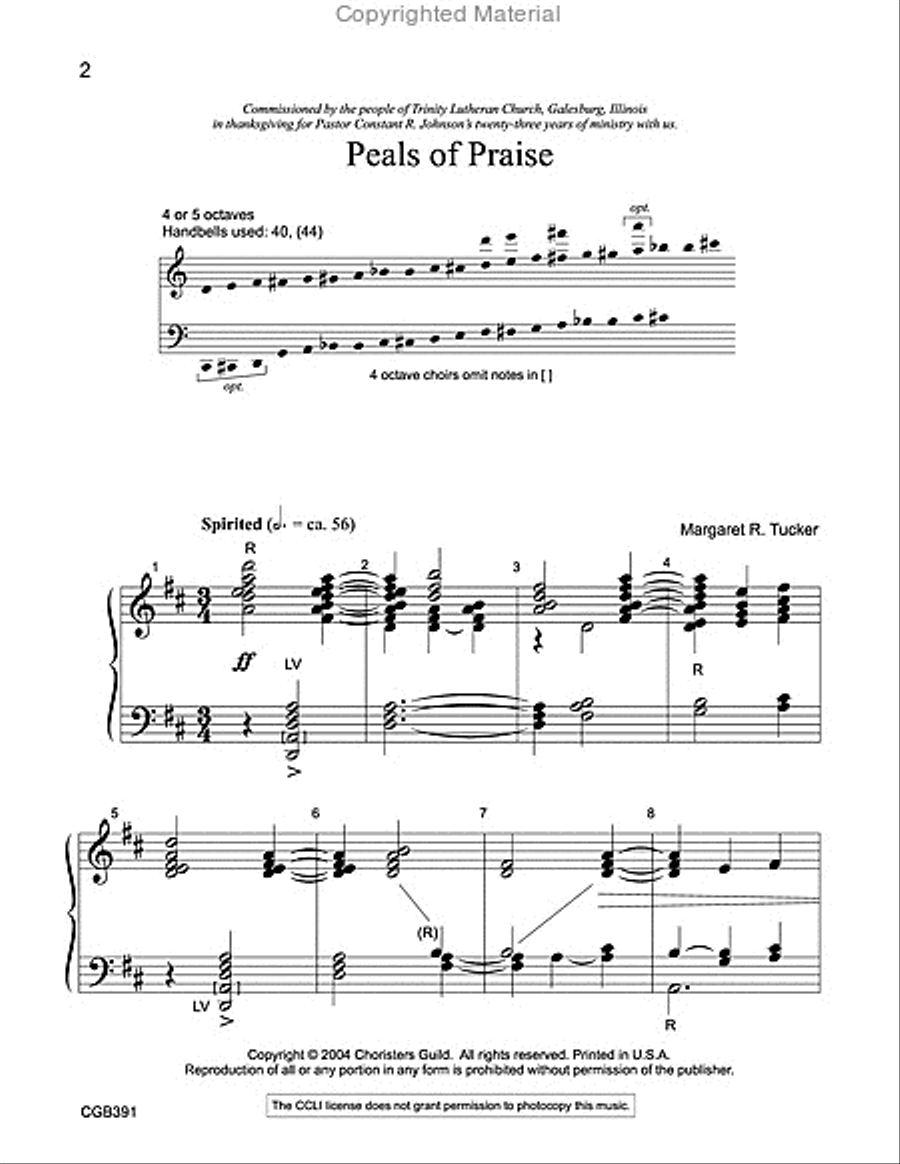 Peals of Praise Handbell Choir scores gallery preview page 2