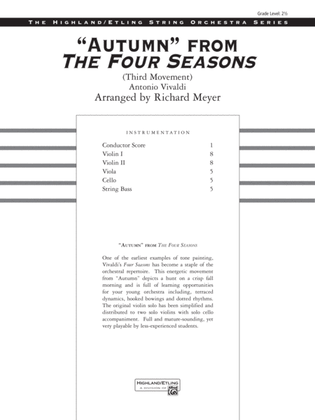Book cover for Autumn from The Four Seasons: Score