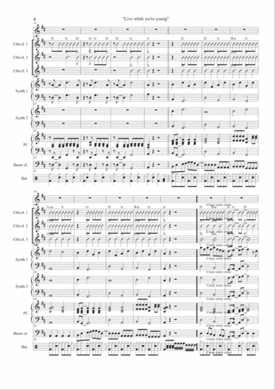 Live While We're Young Live While We're Young Small Ensemble scores gallery preview page 4