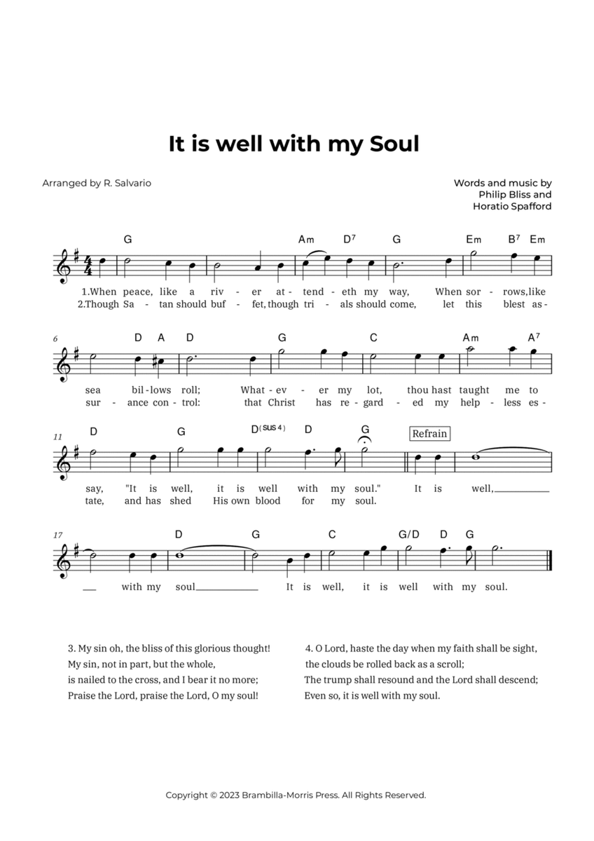 It is Well with My Soul (Key of G Major) image number null