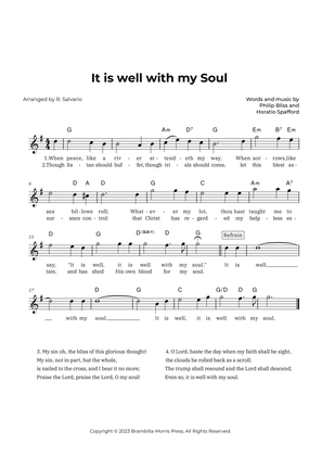 Book cover for It is Well with My Soul (Key of G Major)