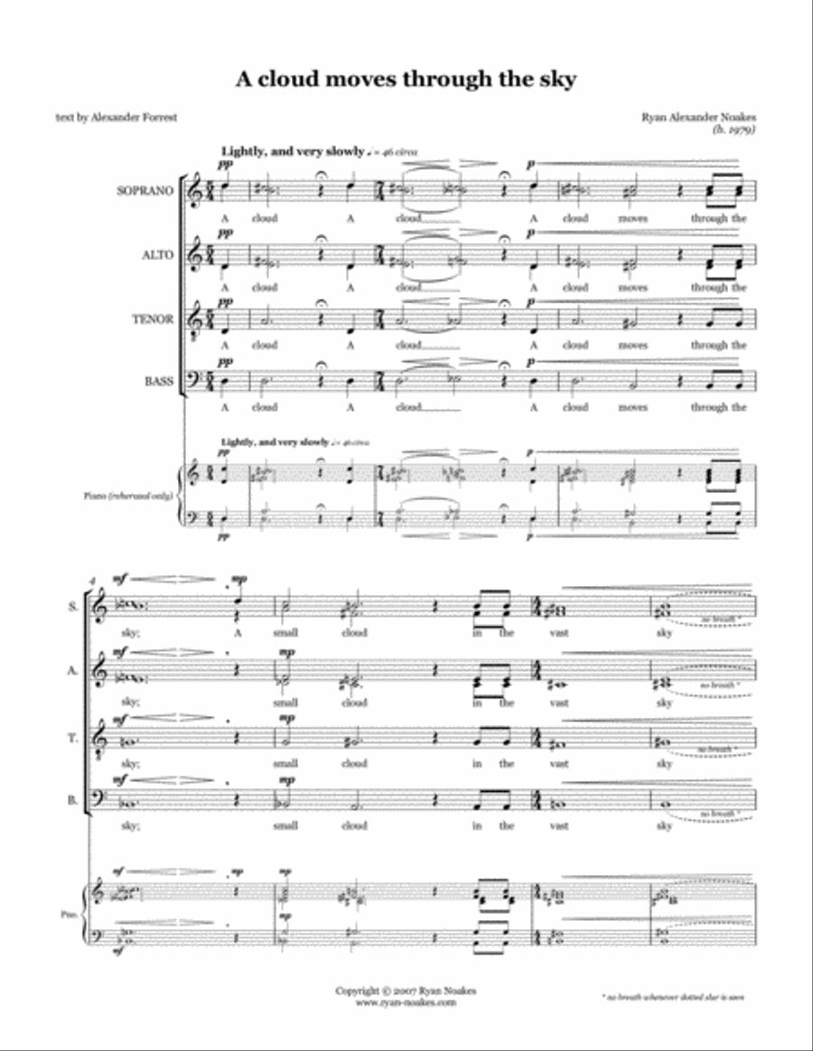 A cloud moves through the sky 4-Part scores gallery preview page 3