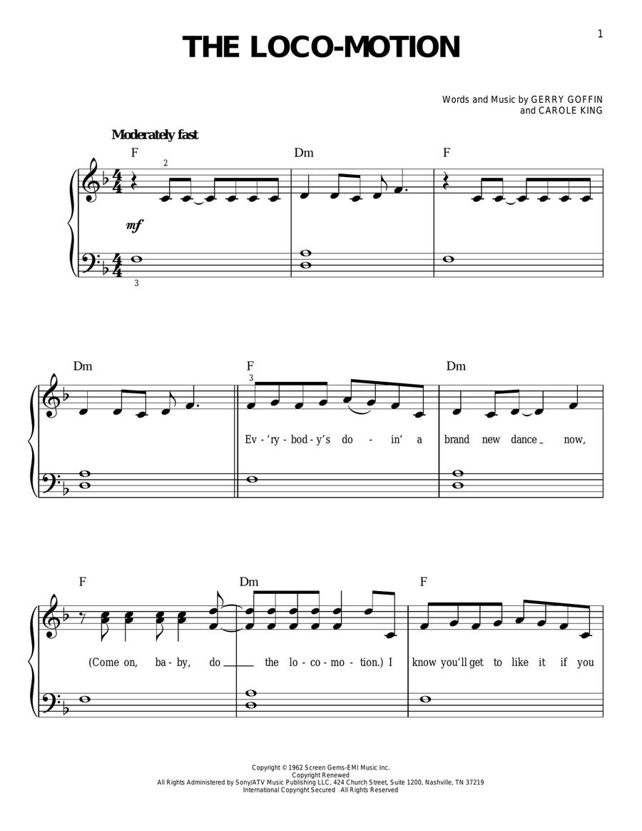 The Loco-Motion Easy Piano scores gallery preview page 1