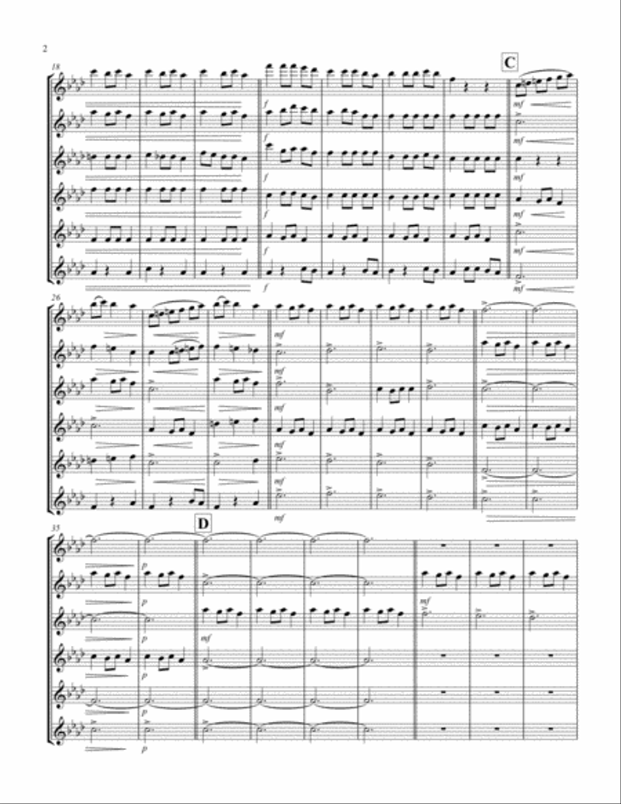 Carol of the Bells (F min) (Violin Sextet) Violin scores gallery preview page 2