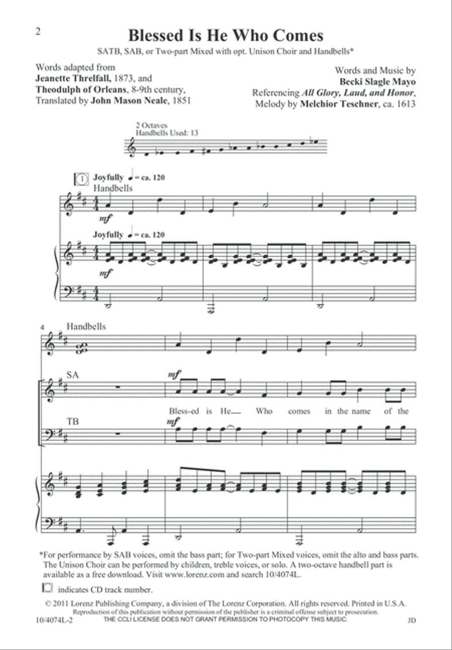 Blessed Is He Who Comes 4-Part scores gallery preview page 3