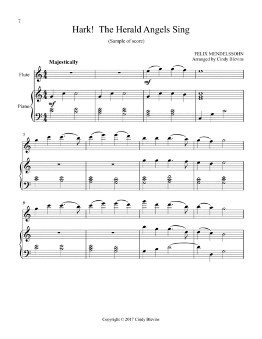 Piano and Flute, Christmas, Set 5 Flute Solo scores gallery preview page 3