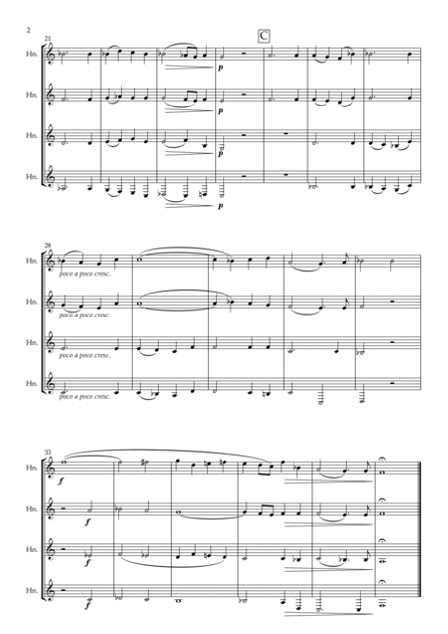 Ave Verum Corpus K. 618 arranged for Horn Quartet French Horn Quartet scores gallery preview page 4