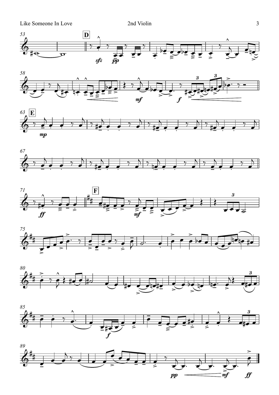 Like Someone In Love String Quartet scores gallery preview page 4