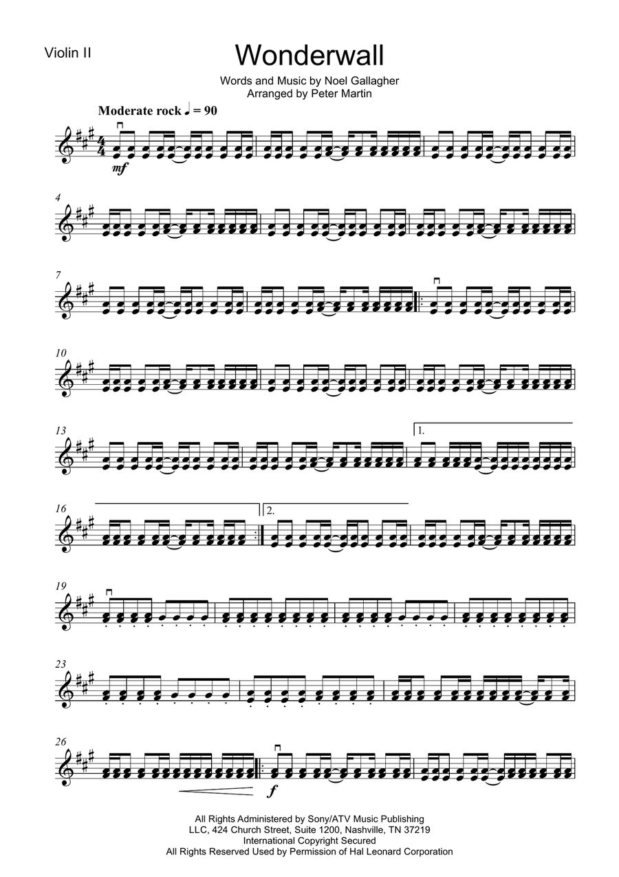 Wonderwall String Quartet scores gallery preview page 5