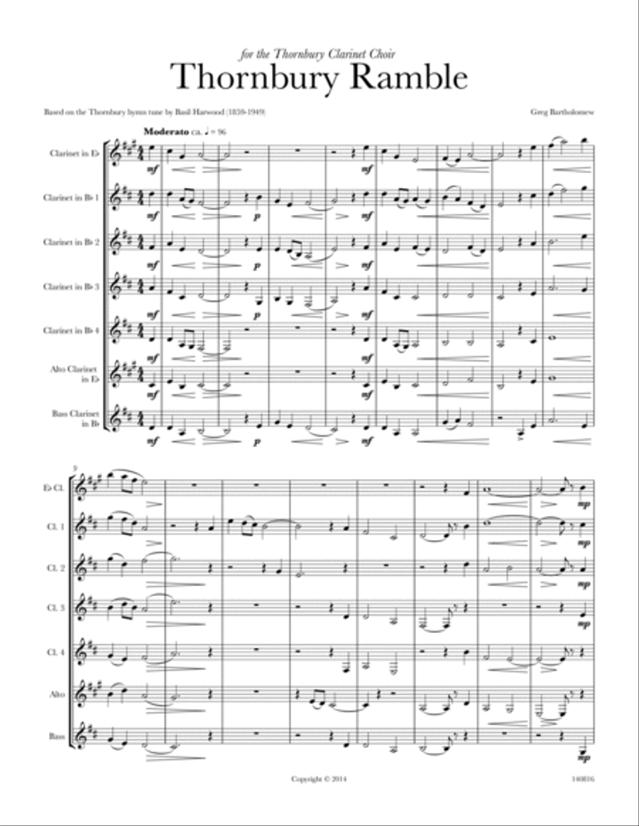 Thornbury Ramble Woodwind Ensemble scores gallery preview page 2