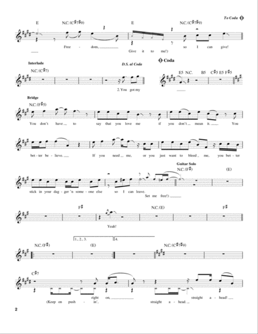 Freedom Freedom Easy Guitar scores gallery preview page 2