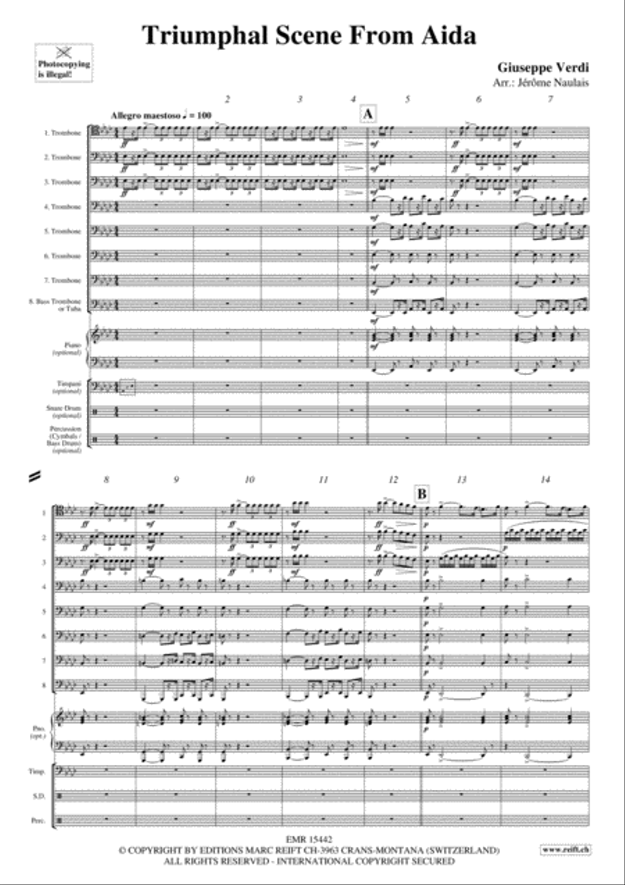 Triumphal Scene From Aida Trombone scores gallery preview page 3