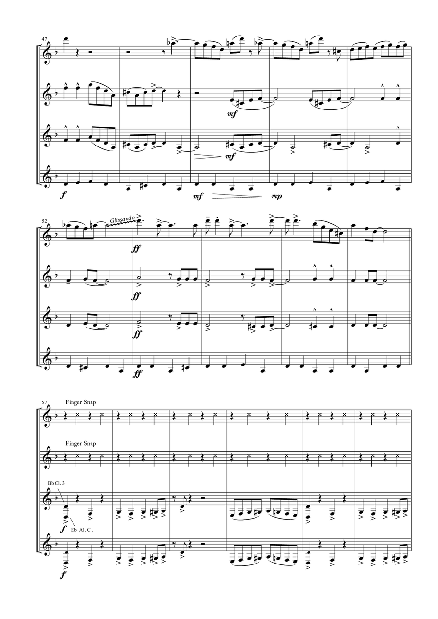 Sing, Sing, Sing Sing, Sing, Sing Woodwind Quartet scores gallery preview page 4
