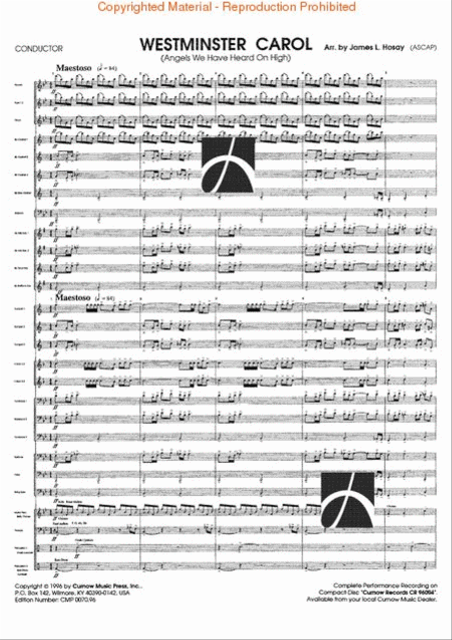 Westminster Carol Concert Band scores gallery preview page 2