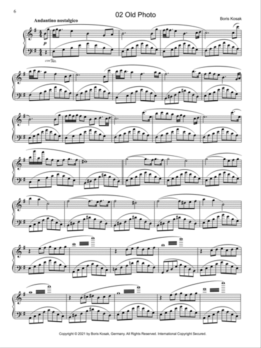 Boris Kosak - ALL THE COLORS OF LOVE - full album score Piano Solo scores gallery preview page 6