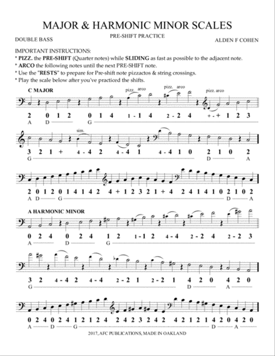 Pre-Shift Practice with Scales Double Bass scores gallery preview page 2