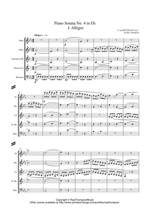 Beethoven: Piano Sonata No.4 in Eb Op.7 Mvt.I Allegro - wind quintet