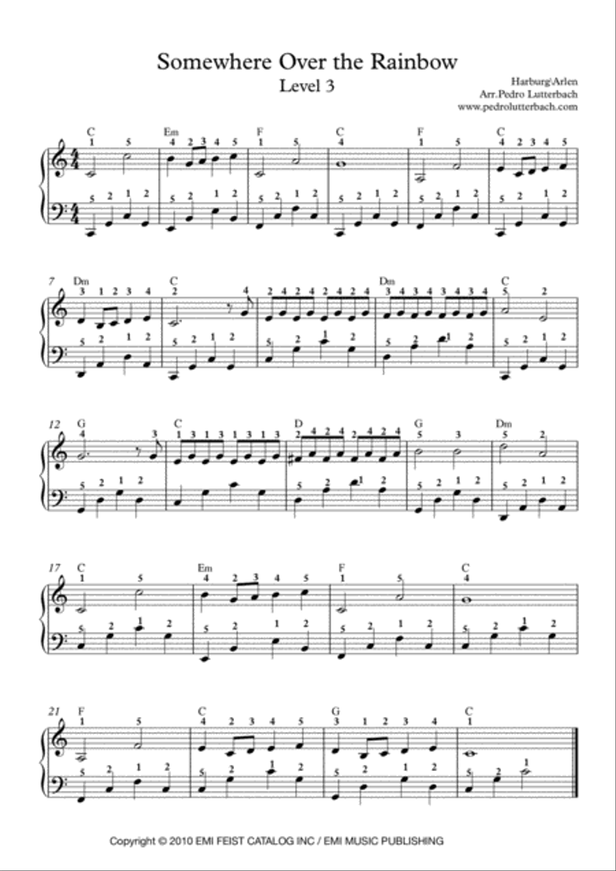 Over The Rainbow Over The Rainbow Piano Solo scores gallery preview page 1
