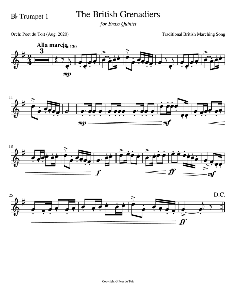 British Grenadiers-march Brass Ensemble scores gallery preview page 4