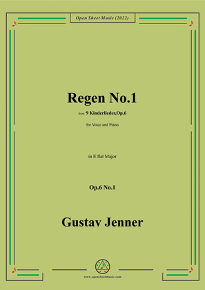 Book cover for Jenner-Regen No.1,in E flat Major,Op.6 No.1