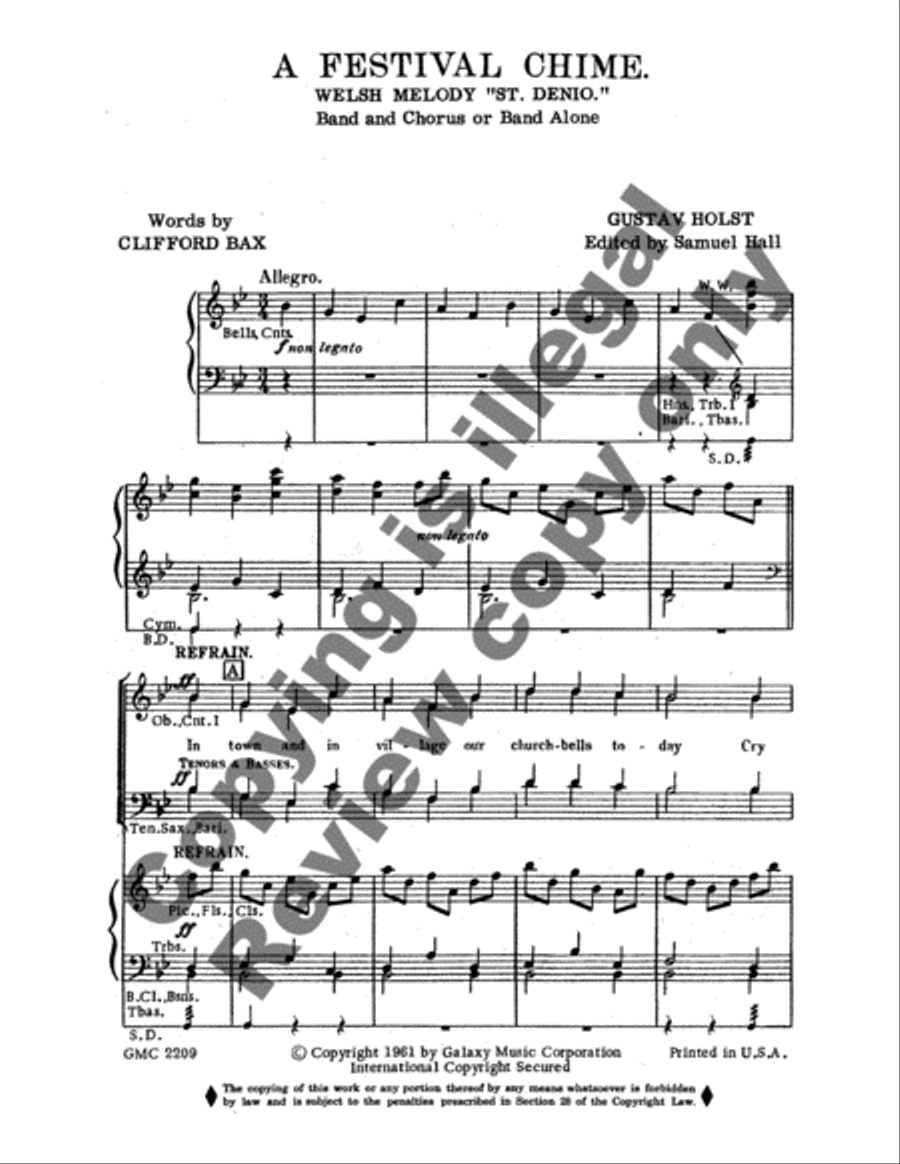 A Festival Chime (Symphonic Band Set) 4-Part scores gallery preview page 6