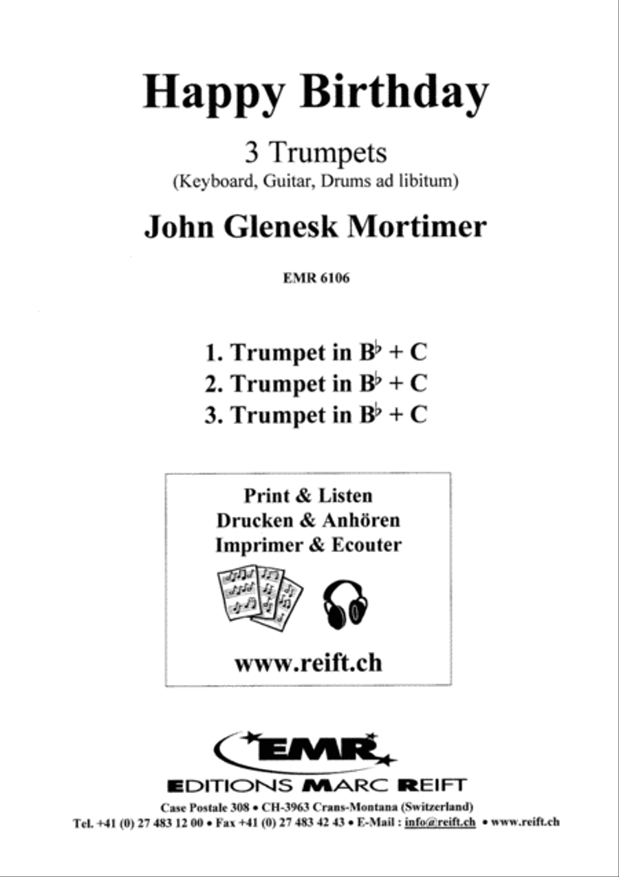Happy Birthday Trumpet Trio scores gallery preview page 2
