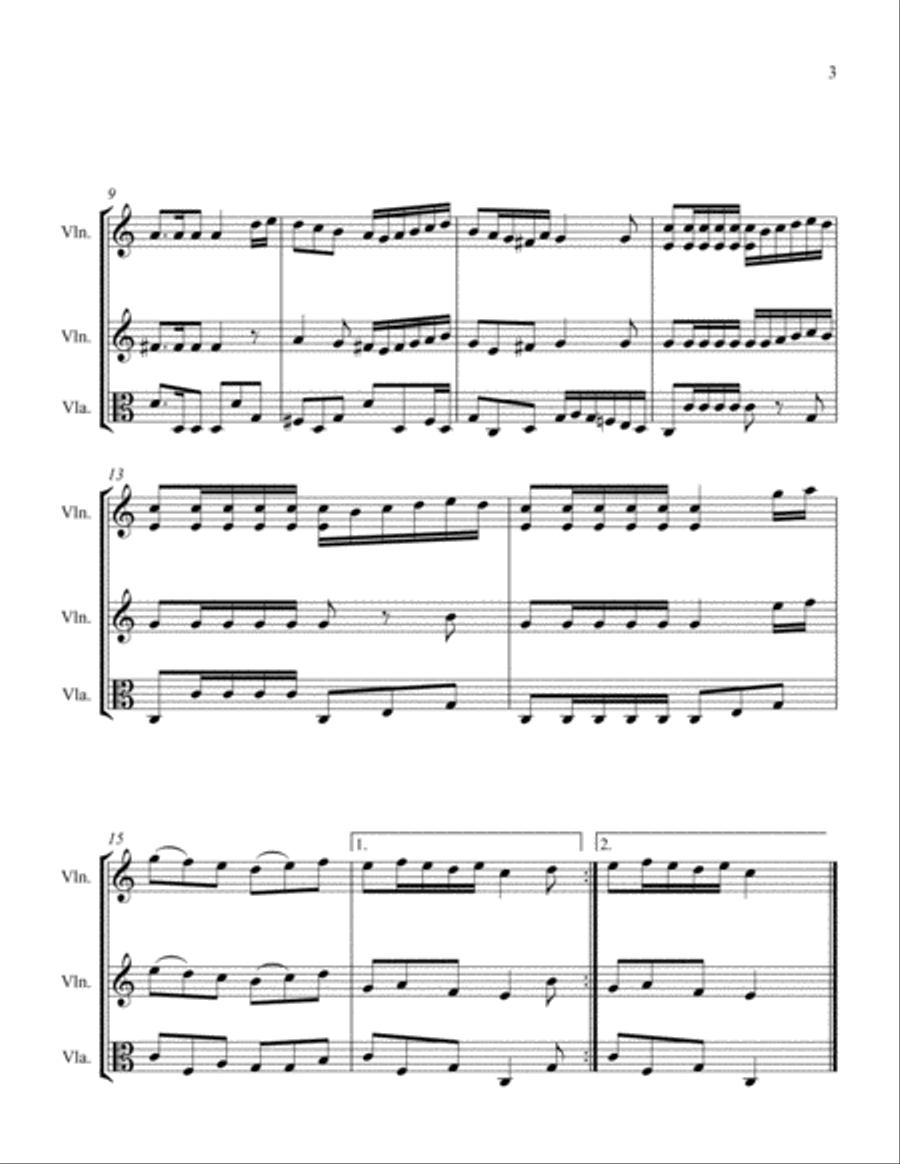 Hunter's Song String Trio scores gallery preview page 3