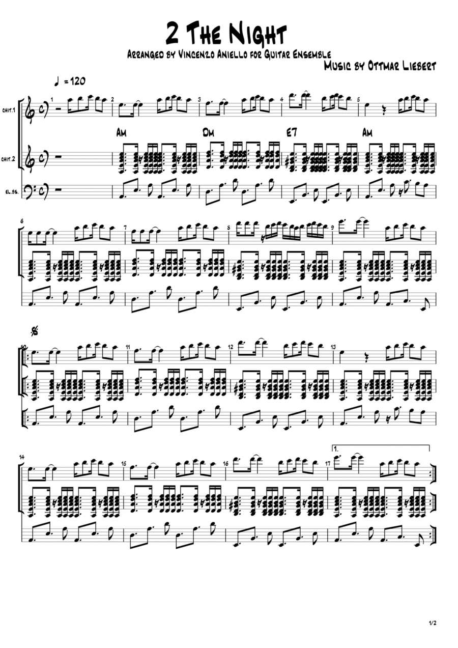 2 The Night 2 The Night Classical Guitar scores gallery preview page 1