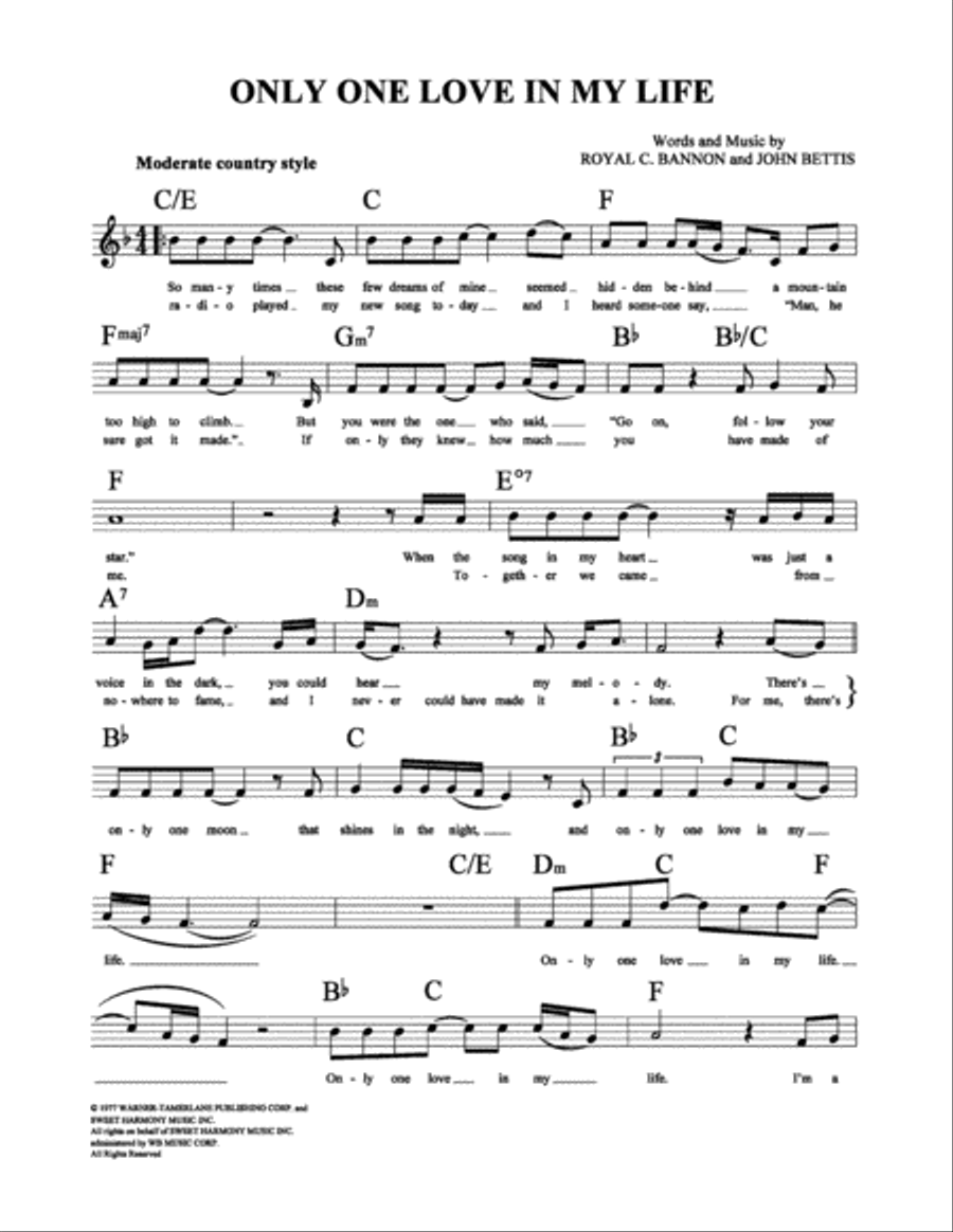 Only One Love in My Life Only One Love in My Life School and Community scores gallery preview page 2