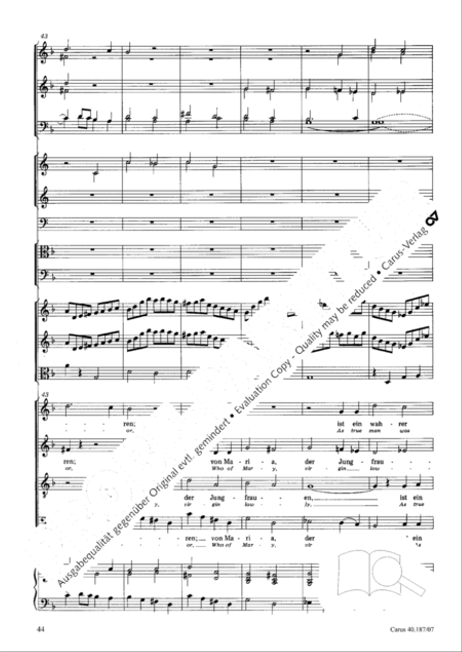 We all believe in one true God (Wir glauben all an einen Gott) 4-Part scores gallery preview page 45