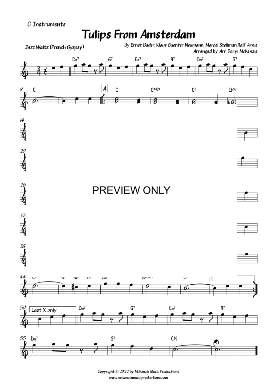 Tulips From Amsterdam Piano scores gallery preview page 1