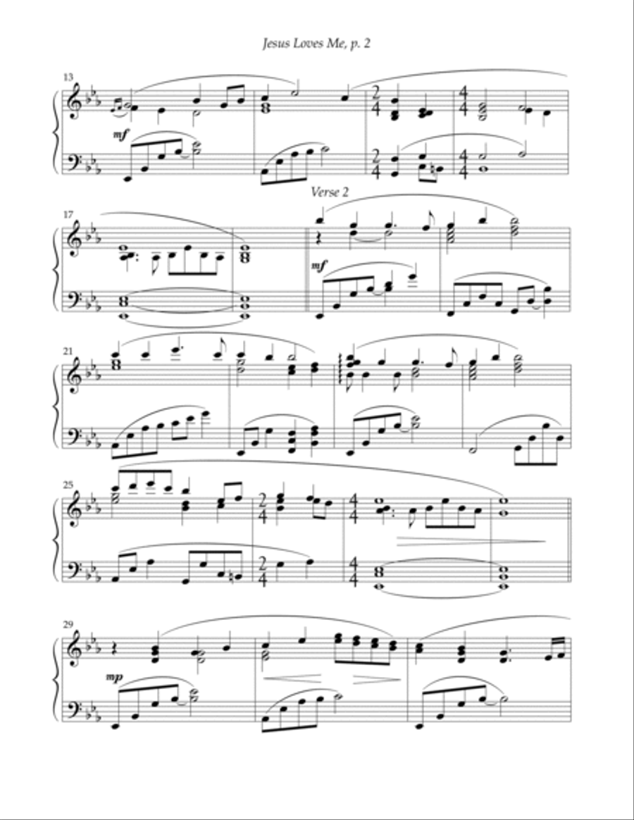Jesus Loves Me Piano Solo scores gallery preview page 3