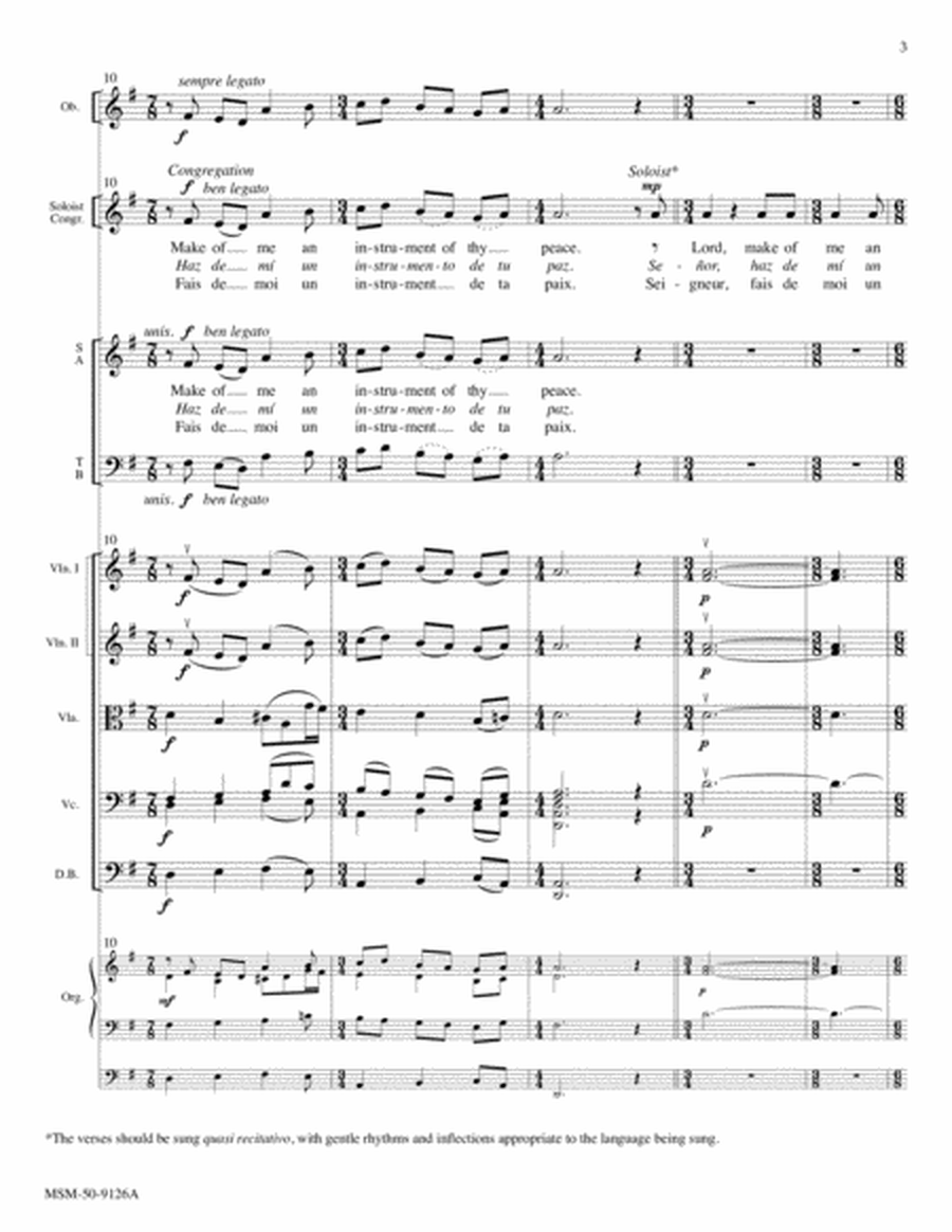 Peace Prayer of St. Francis (Downloadable Additional Full Score)