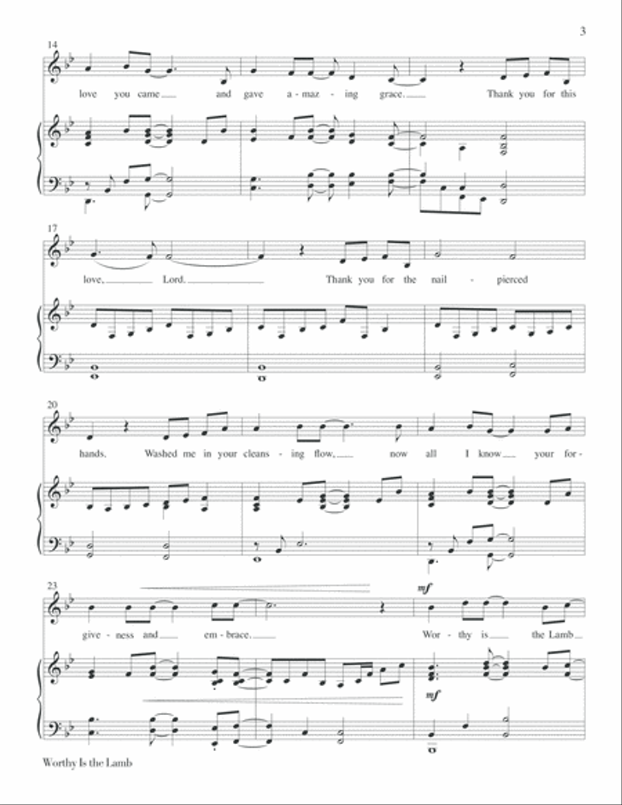 Worthy Is the Lamb Medium Voice scores gallery preview page 3