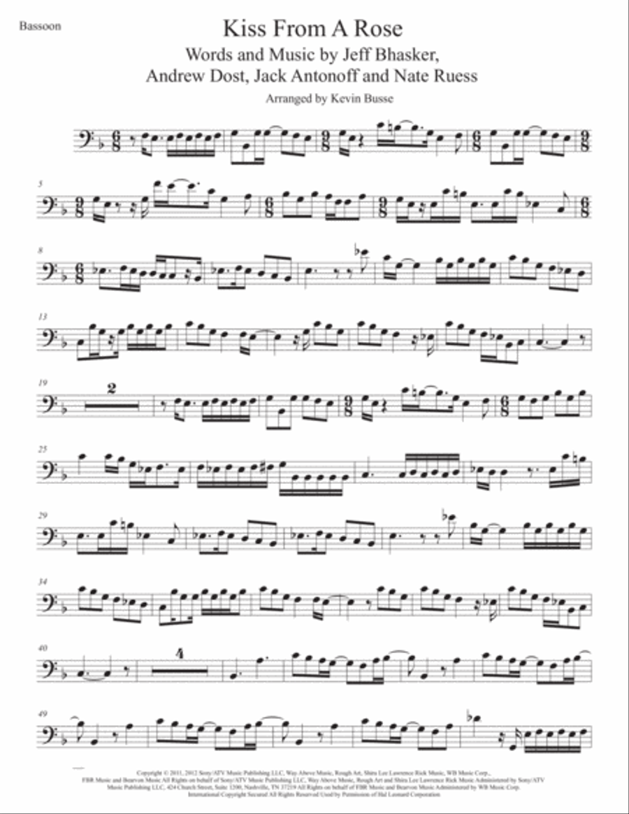 Kiss From A Rose Bassoon Solo scores gallery preview page 1