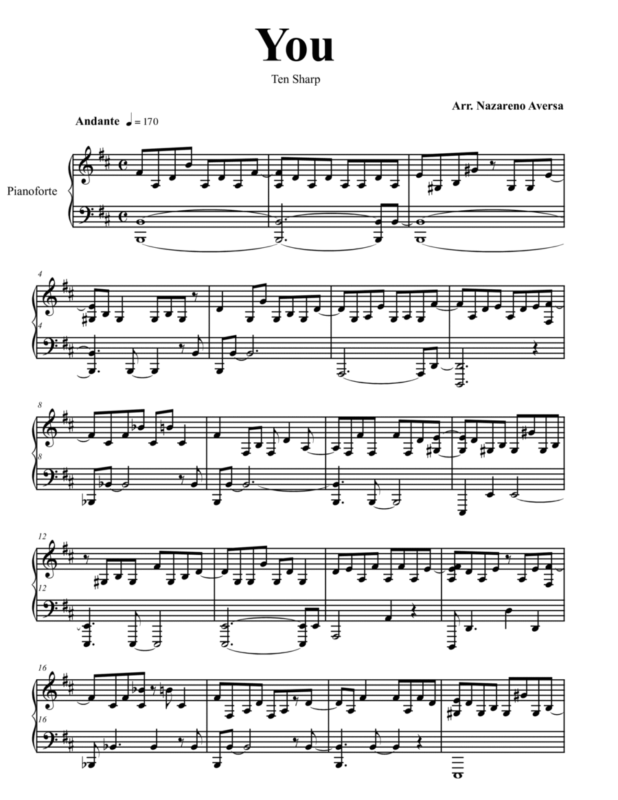 You Piano Solo scores gallery preview page 1