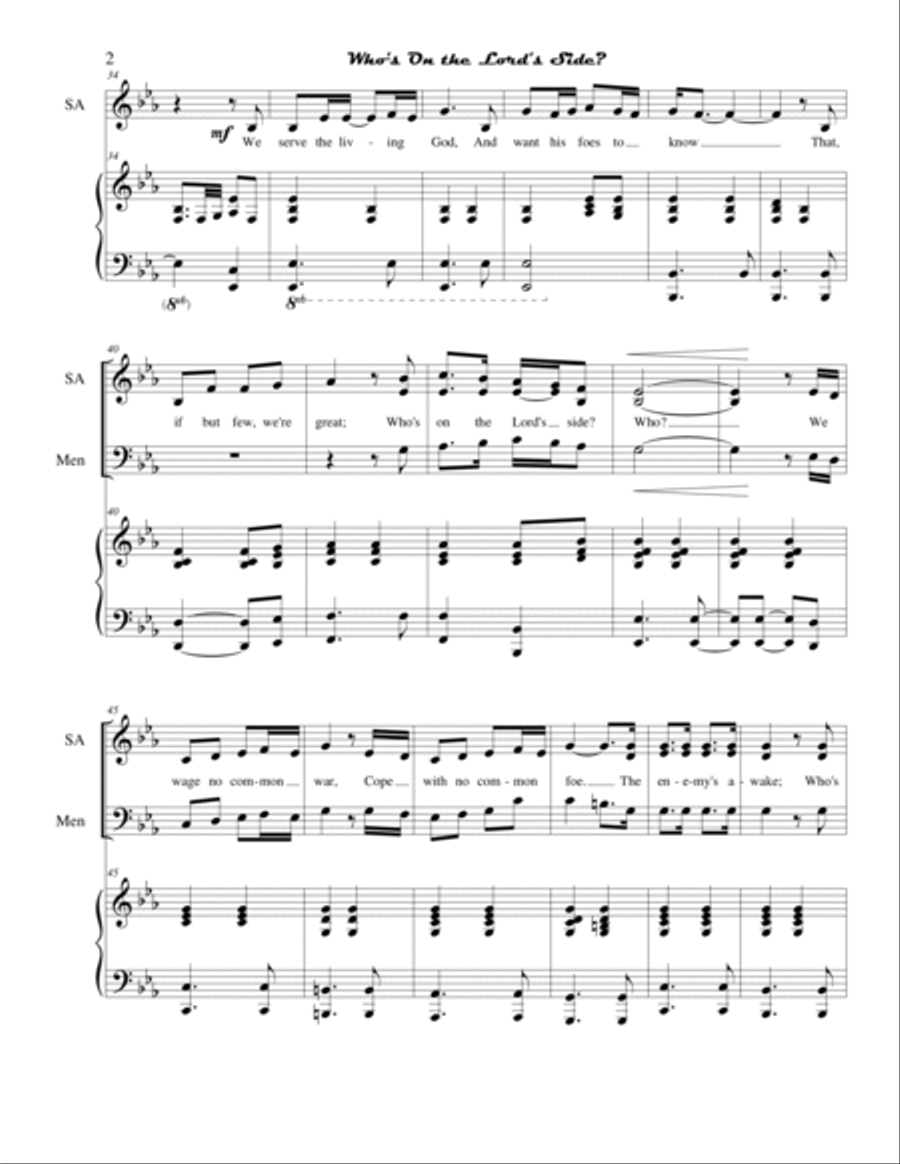 Who's On the Lord's Side 3-Part scores gallery preview page 2