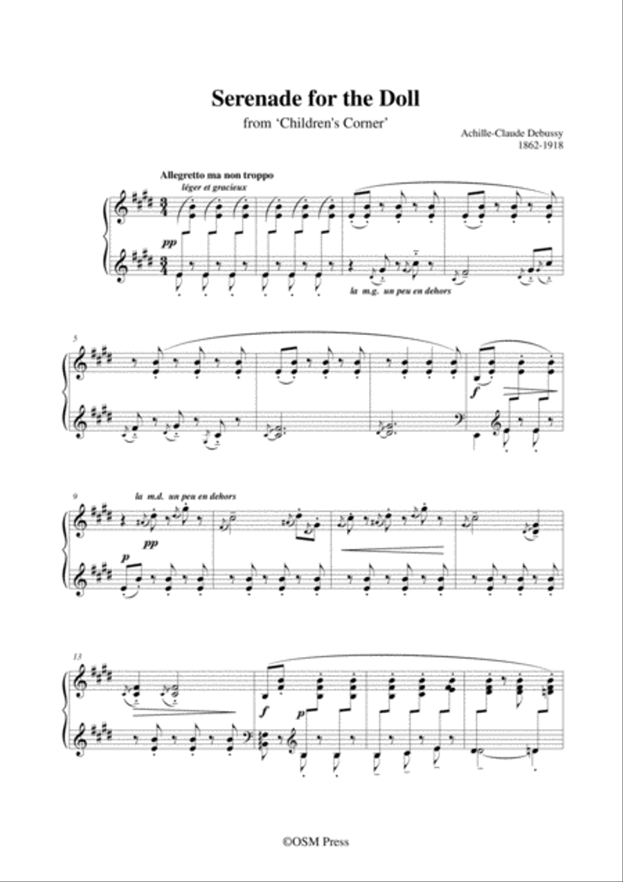 Debussy-Serenade for the Doll,CD 119 No.3(L.113 No.3),for Piano Piano Solo scores gallery preview page 3