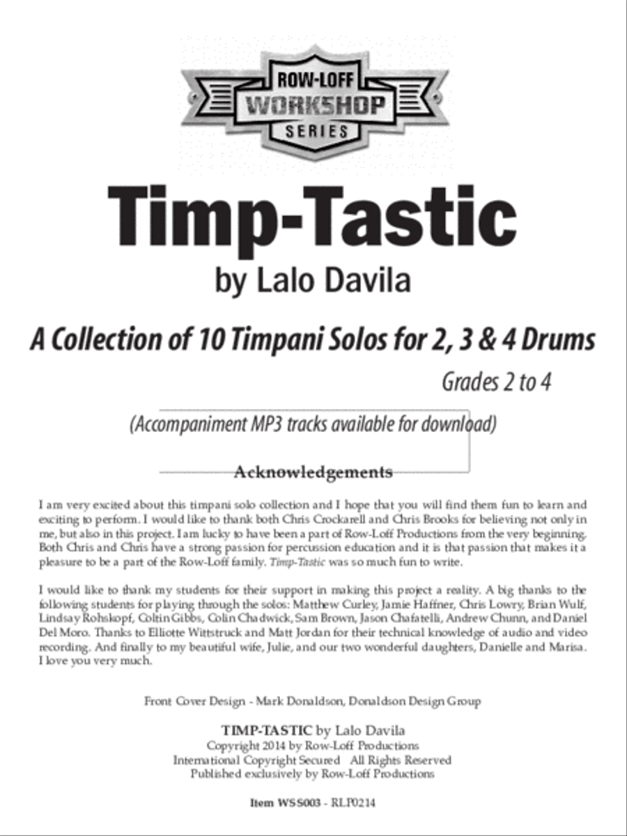TimpTastic - 10 Timpani Solos / Grades 2 - 4 Percussion scores gallery preview page 2