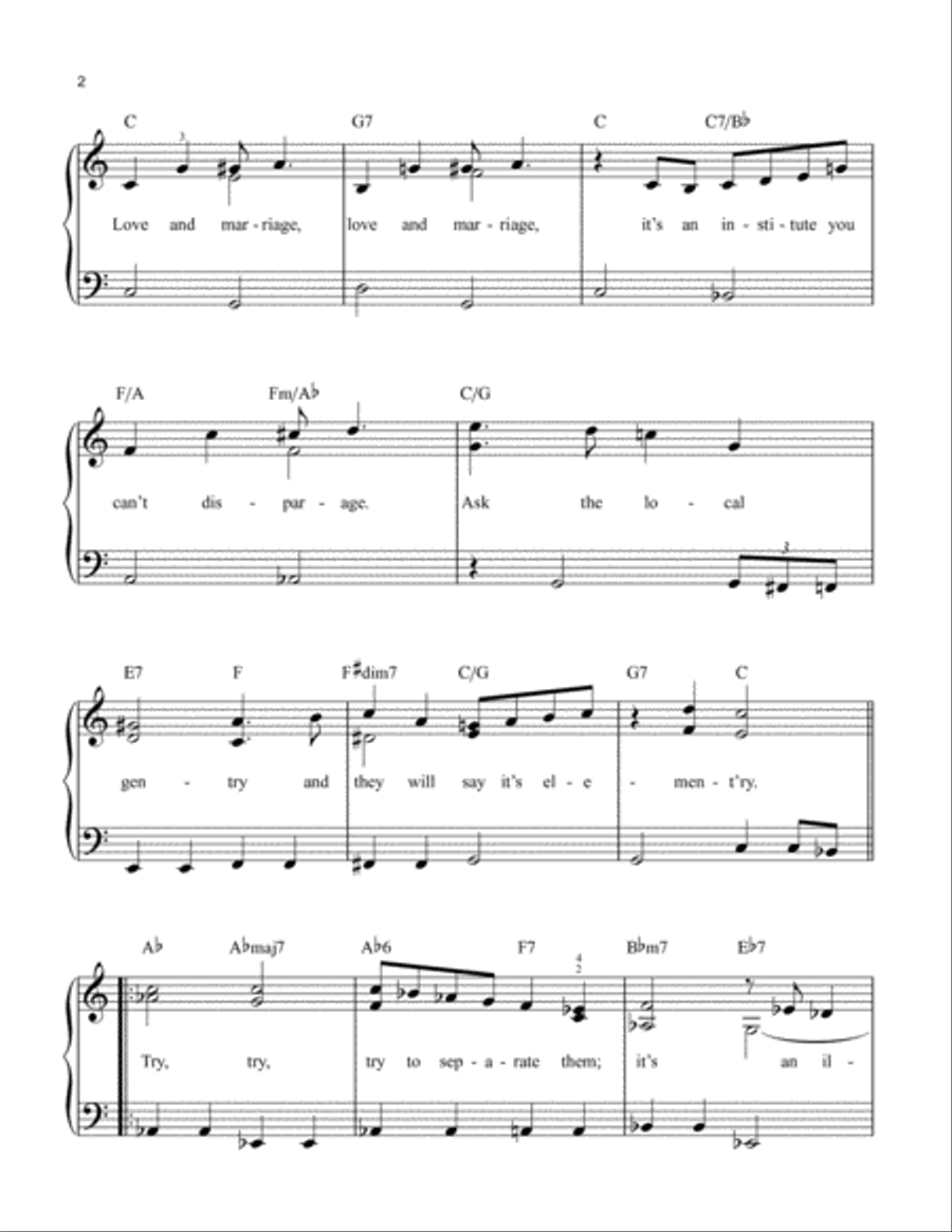 Love And Marriage Love And Marriage Easy Piano scores gallery preview page 2