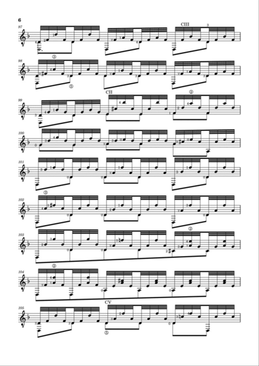 Chaconne Classical Guitar scores gallery preview page 6