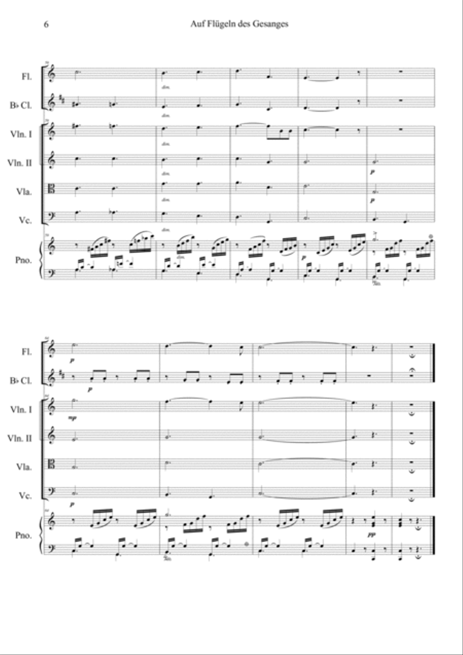 Auf Flugeln des Gesanges Auf Flugeln des Gesanges Orchestra scores gallery preview page 6