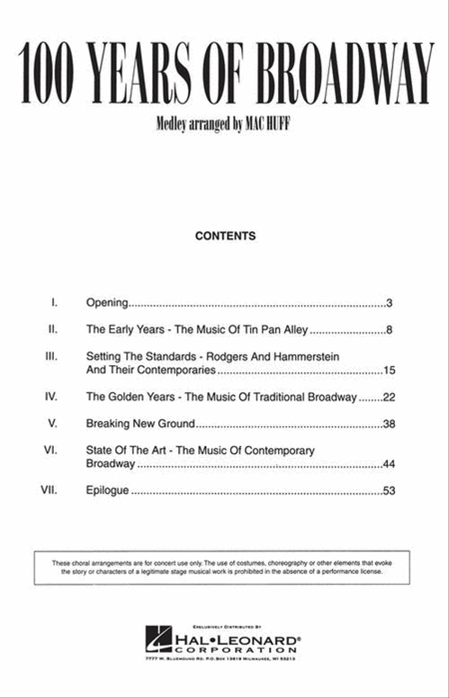 100 Years of Broadway (Medley) 4-Part scores gallery preview page 3