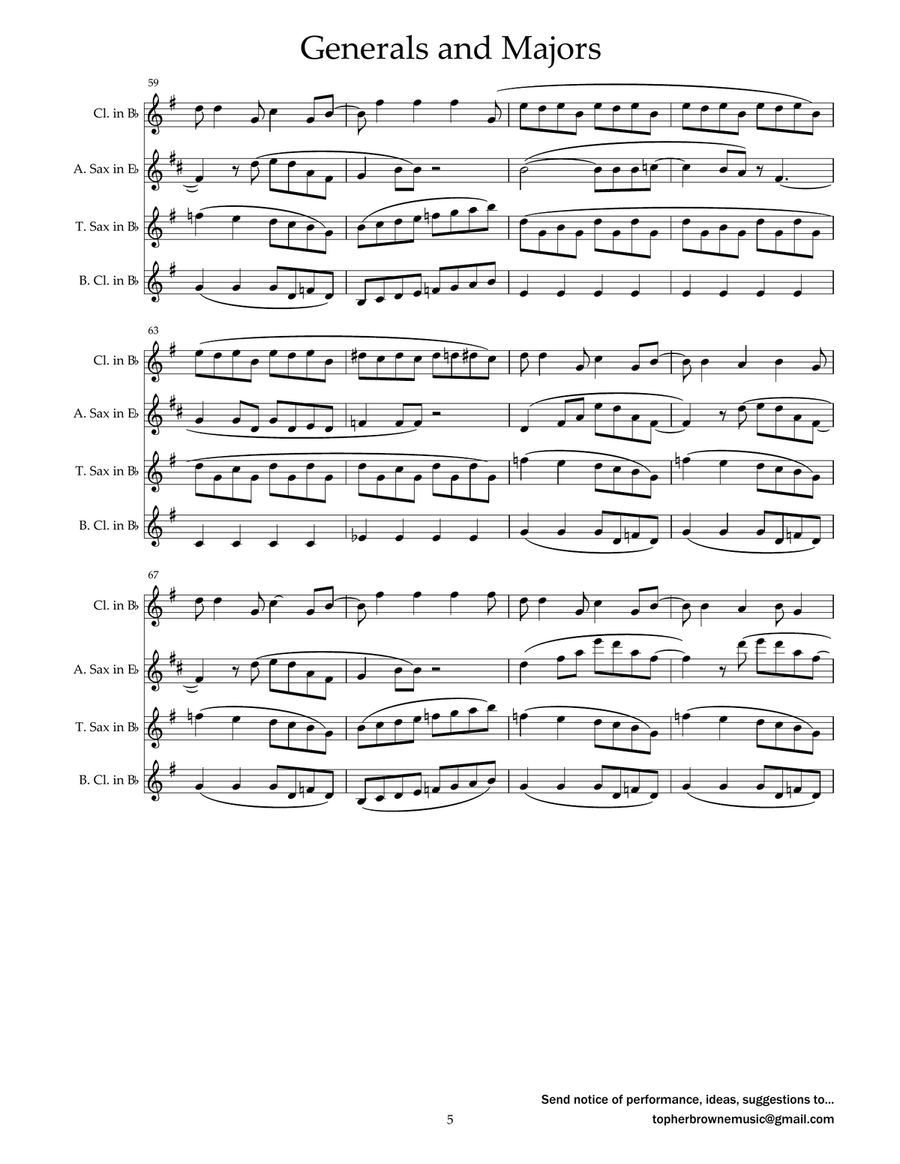 Generals And Majors Woodwind Quartet scores gallery preview page 6
