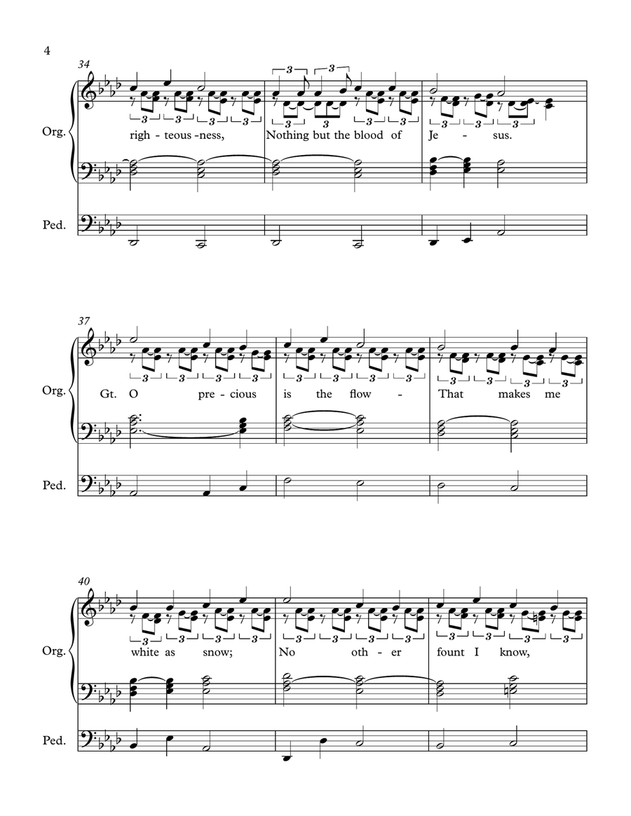 Nothing but the Blood Organ Solo scores gallery preview page 4