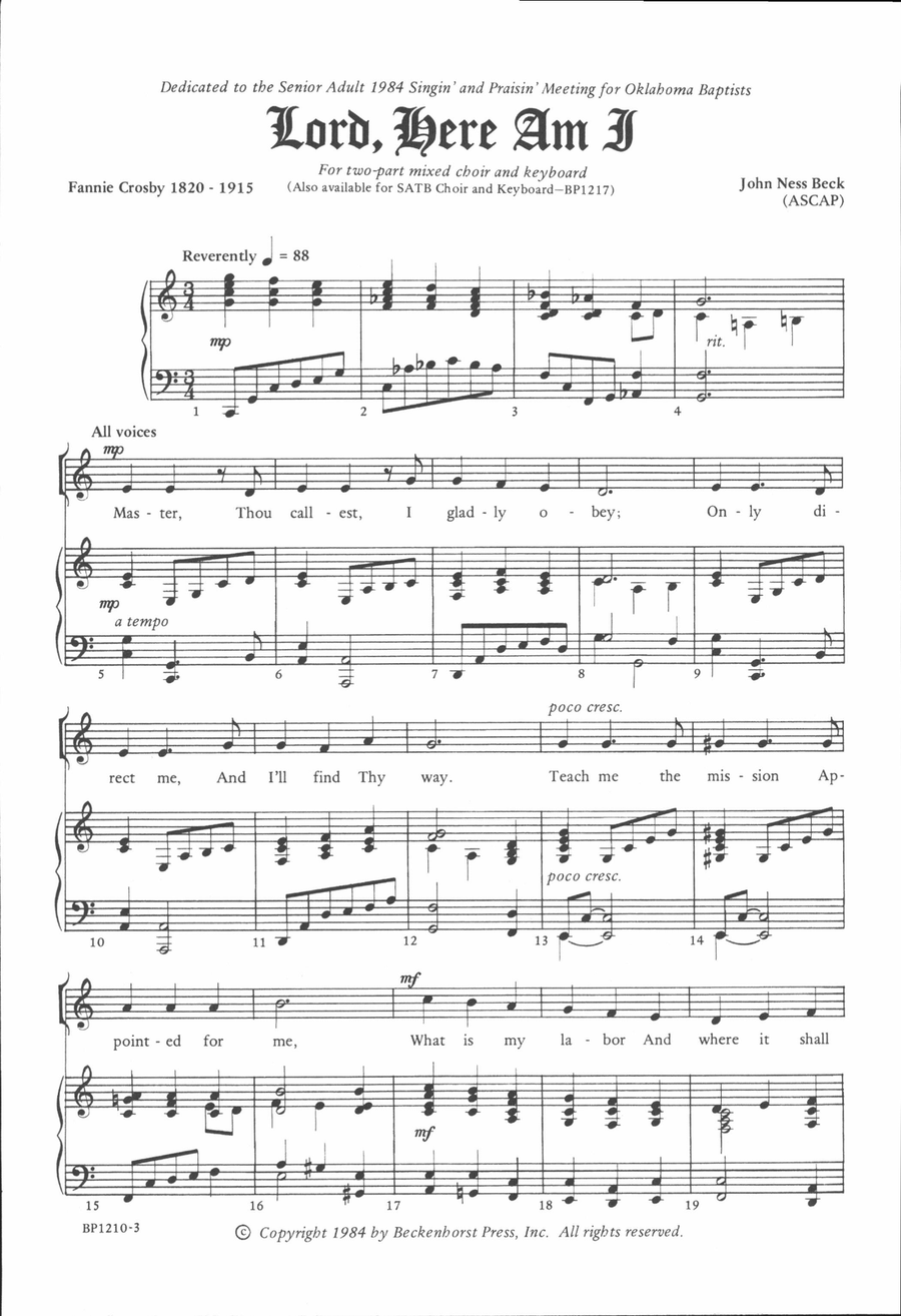 Lord, Here Am I - 2-Part 2-Part scores gallery preview page 2