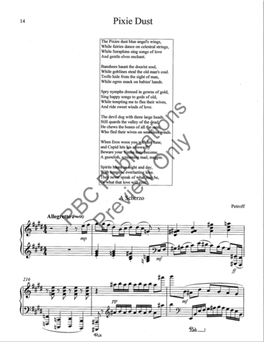 Six Songs For Piano Piano Solo scores gallery preview page 17